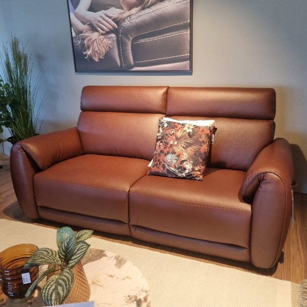 Natuzzi lederen tweezit Nuvia met relaxen - 0